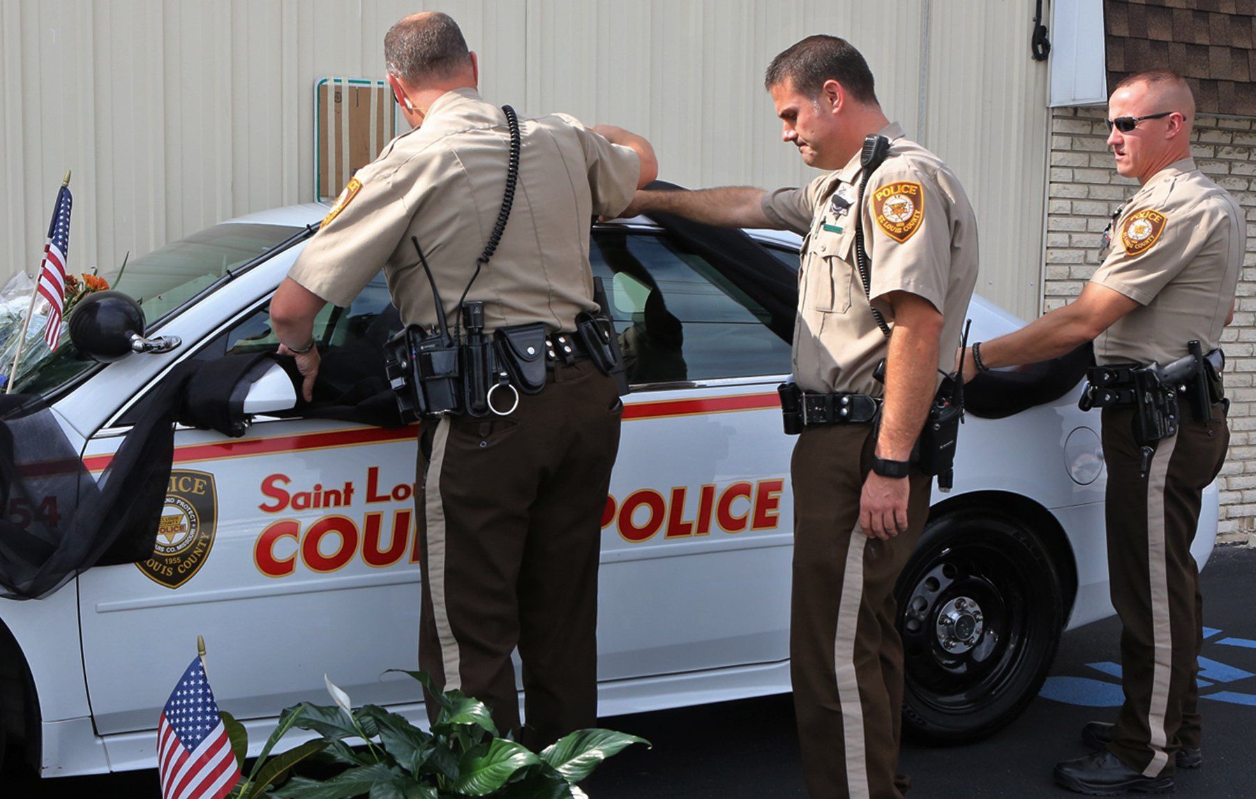 Memorial set up for slain county officer